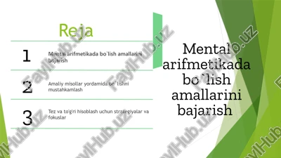 mentalarifmetika darsi — PPTX