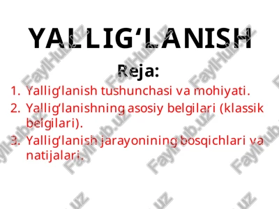 yallig'lanish — PPTX