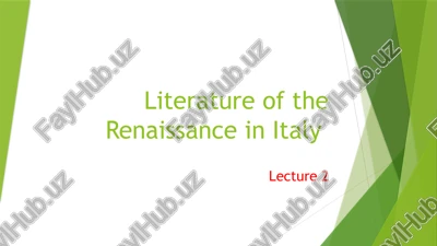 literature of the renaissance in italy — PPTX
