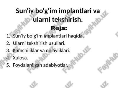 sun'iy bo'g'im implantlari — PPTX