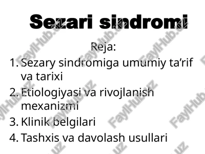 sezary sindromi — PPTX