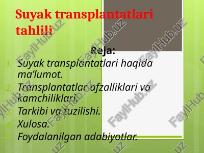 suyak transplantatlari — PPTX