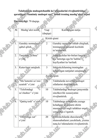 samimiy muloqot sari — DOCX