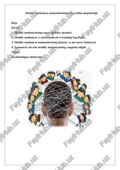 moddiy madaniyat namunalarining inson bilan aloqadorligi — DOCX