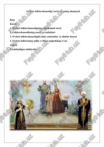 o'zbek folklorshunosligi — DOCX