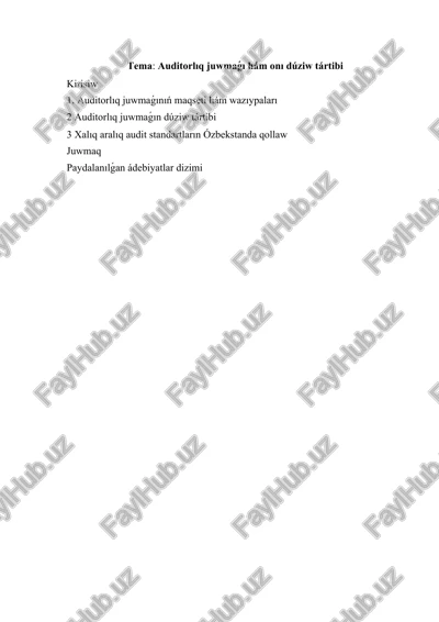 auditorlıq juwmaǵı hám onı dúziw tártibi — DOCX