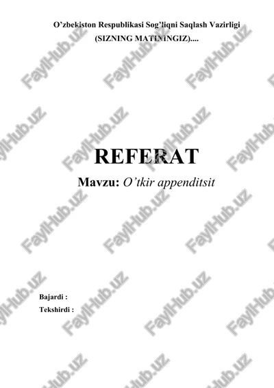 o'tkir appenditsit — DOCX