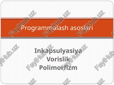 ob’ektgayo‘naltirilgandasturlash — PPTX
