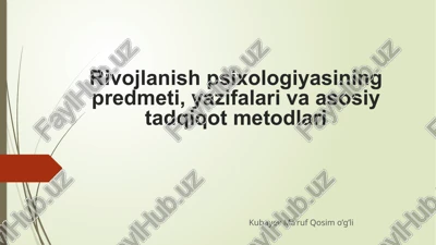 rivojlanish psixologiyasi — PPTX