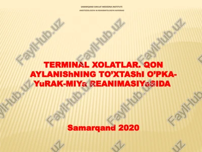 anesteziologiya vareanimatologiya kafedrasi — PPTX