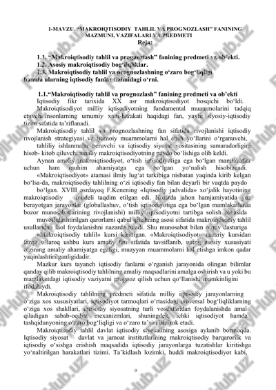 makroiqtisodiy tahlil va prognozlash — DOCX