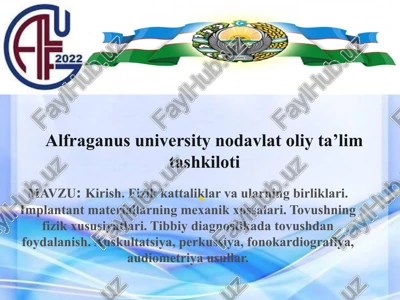 alfraganus university nodavlat oliy ta’lim tashkiloti — PPTX