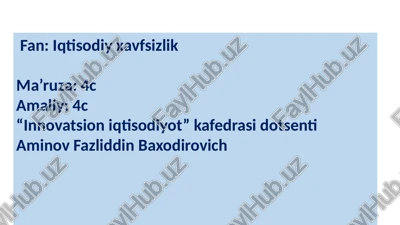 iqtisodiy xavfsizlik — PPTX