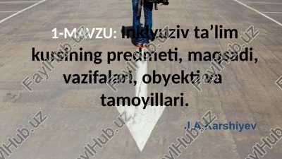 inklyuziv ta'lim kursi — PPTX