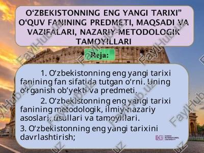 o‘zbekistonning eng yangi tarixi — PPT