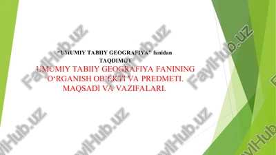 umumiy tabiiy geografiya — PPT