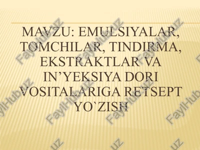 emulsiya (emulsum) — PPTX