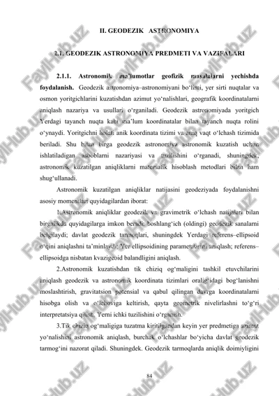 geodezik astronomiya — DOC