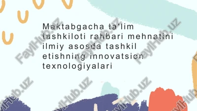 maktabgacha ta'lim tashkilotlarining meroslik o'quv usullari va texnikasi — PPTX