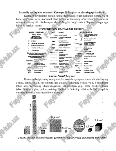 kartografik belgilar va ularning qo‘llanilishi — DOC