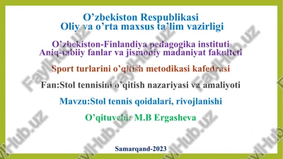 stoltennis qoidalari — PPTX