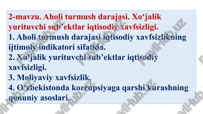 aholi turmush darajasi — PPTX