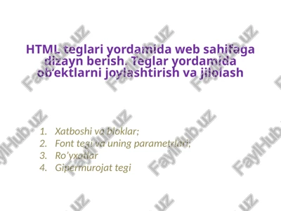 html teglar — PPTX