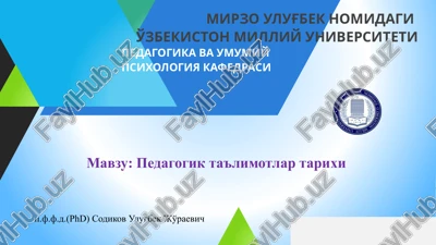 pedagogik ta'limotlar tarixi — PPTX