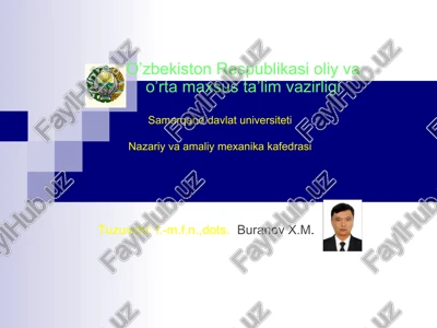 mexanik sistema harakat miqdori momentining o’zgarishi haqidagi teorema — PPT