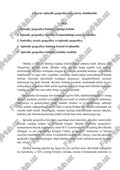 iqtisodiy geografiya — DOCX