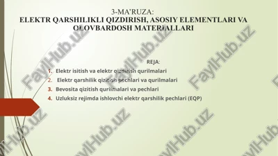 elektr qarshilikli qizdirish va isitish qurilmalari — PPTX