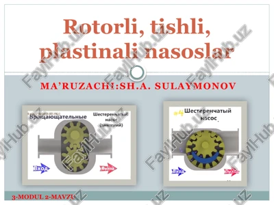 rotorli, tishli, plastinalinasoslar — PPTX