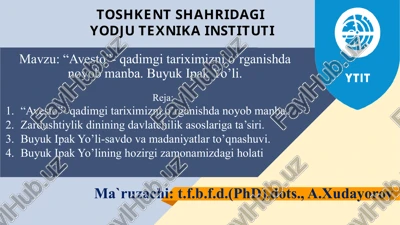 "buyuk ipak yo'li" — PPTX
