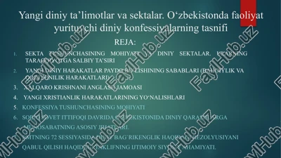 yangidiniy ta'limotlar va sektalar — PPTX