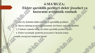 elektr qarshilik pechlari — PPTX