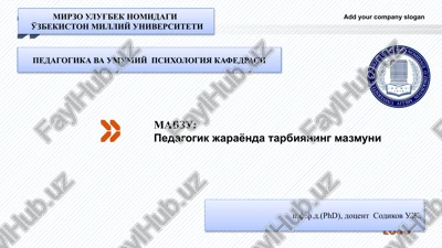 tarbiya jarayonining mazmuni — PPTX