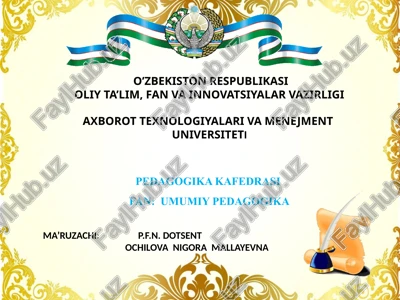 pedagogika tarixi fansifatida — PPTX