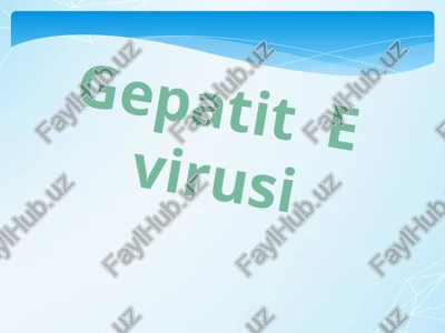 gepatit e virusi — PPTX