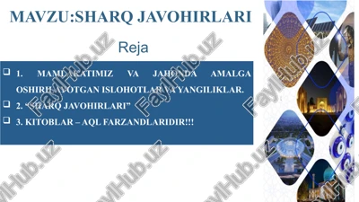 "sharq javohirlari" — PPTX