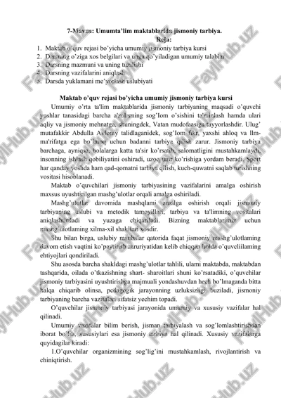 umumiy jismoniy tarbiya kursi — DOCX
