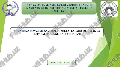 xavfsizlik, millatlararo totuvlik va diniy bag‘rikenlikni ta’minlash — PPT