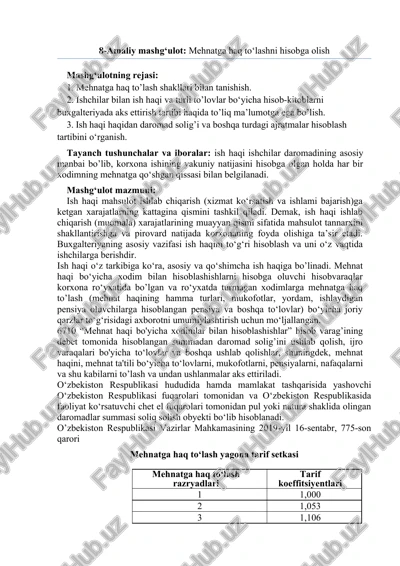 mehnatga haq to'lashni hisobga olish — DOCX