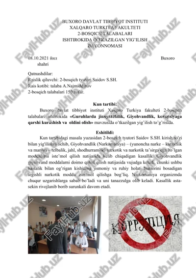 guruhlarda jinoyatchilik, giyohvandlik, korupsiyaga qarshi kurashish va oldini olish — DOCX
