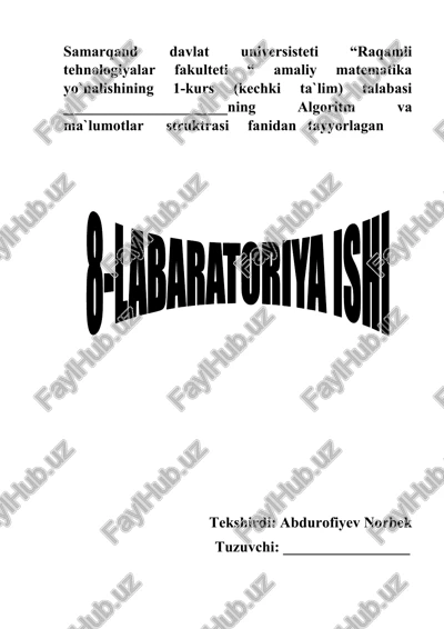 algoritm va ma`lumotlar struktura — DOCX