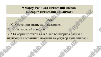 radikal iqtisodiy siyosat — PPTX