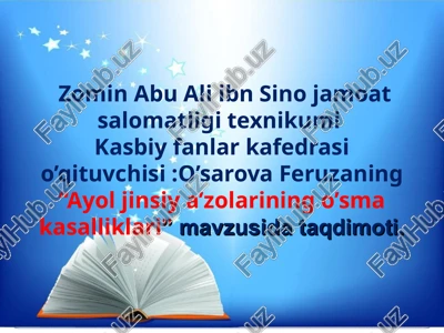 ayol jinsiy a'zolarining o'sma kasalliklari — PPT