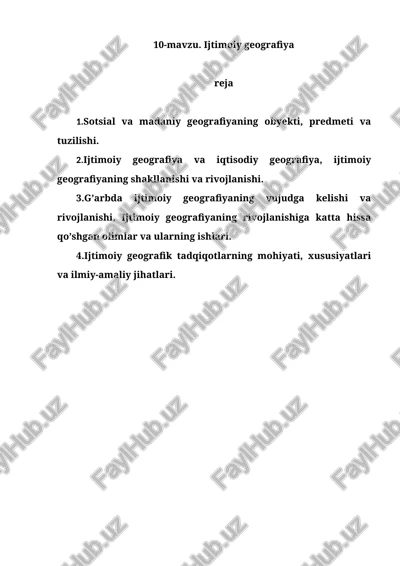 ijtimoiy geografiya — DOCX