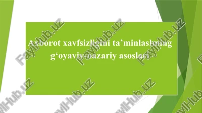 axborot xavfsizligini ta’minlashning g‘oyaviy-nazariy asoslari — PPTX