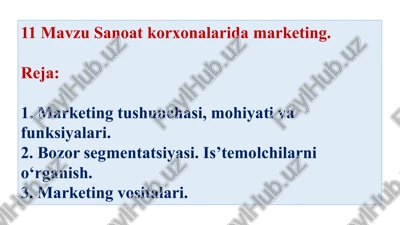 sanoatkorxonalaridamarketing — PPTX