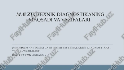 texnik diagnostika — PPTX